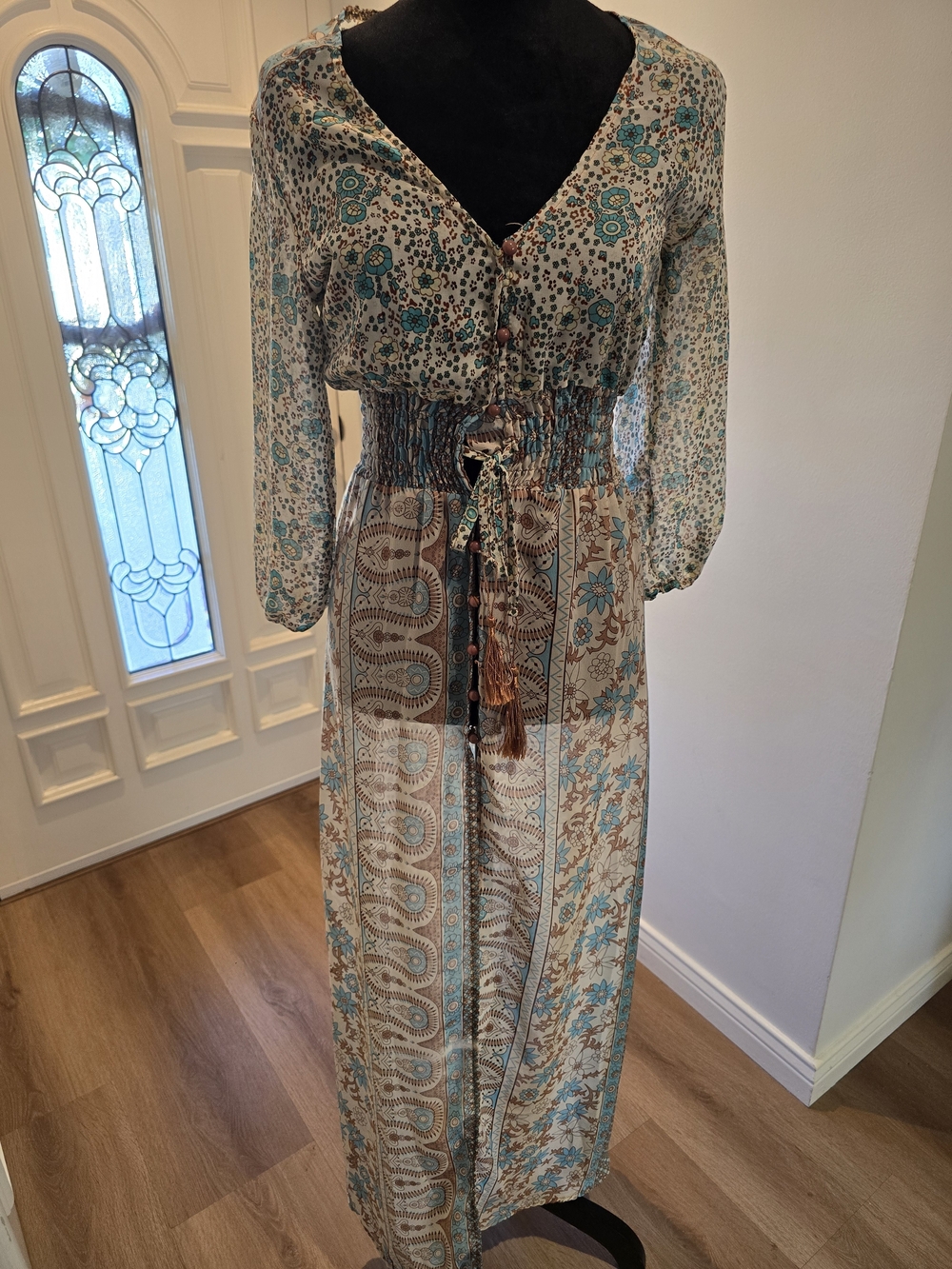 Bohemian Patchwork Floral Maxi Dress - Picture 3 of 9